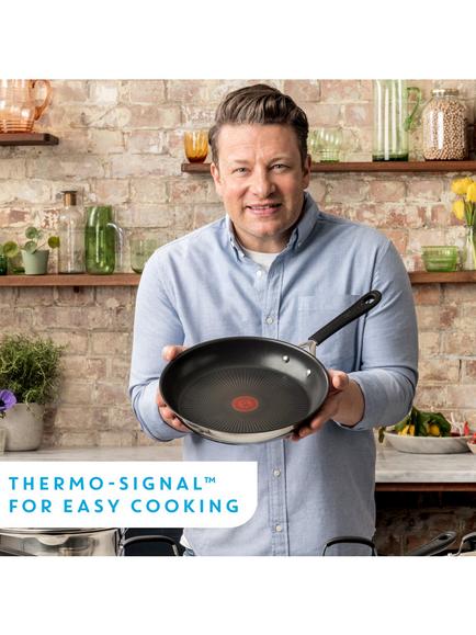 Jamie Oliver by Tefal Quick & Easy Stainless Steel Non-Stick Frying Pan, 28cm - view 2, Black