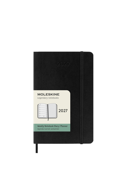 Moleskine 12 Month Weekly Notebook 2027, Soft Cover, Black, Multi Multi
