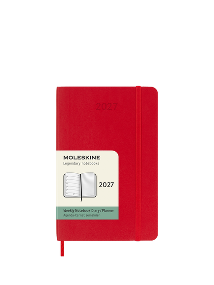 Moleskine 12 Month Weekly Notebook 2027, Soft Cover, Red, Multi Multi