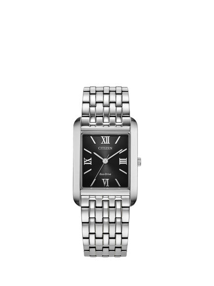 Citizen BJ6570-50E Men's Dress Classic Rectangular Bracelet Strap Watch, Silver, Silver