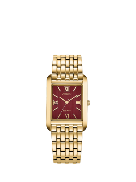 Citizen BJ6572-54X Men's Dress Classic Rectangular Bracelet Strap Watch, Gold, Gold