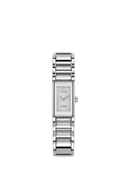 Citizen EG7051-51A Women's Axiom Rectangular Bracelet Strap Watch, Silver, Silver