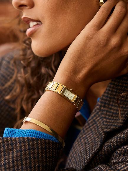Citizen EG7052-59P Women's Axiom Rectangular Bracelet Strap Watch, Gold - view 2, Gold