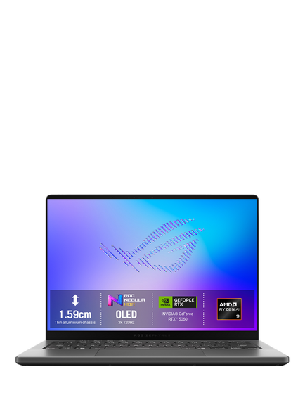 ASUS ROG Zephyrus G14 Gaming Laptop, AMD Ryzen AI 9 Processor, 16GB RAM, RTX 5060, 1TB SSD, 14” 3K OLED, Grey, with 2 Months of Xbox Game Pass, Grey