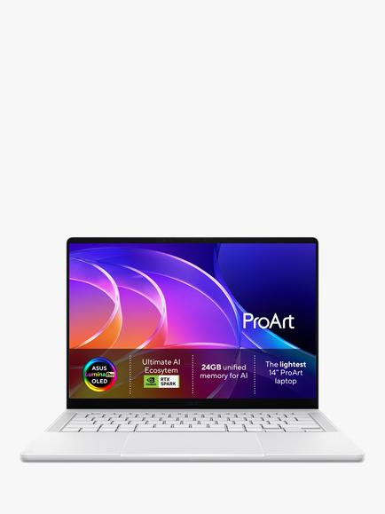 ASUS ProArt P14 Creator Laptop, NVIDIA RTX Spark N1X, 24GB RAM, 1TB SSD, 14" 3K OLED Touchscreen, White, White