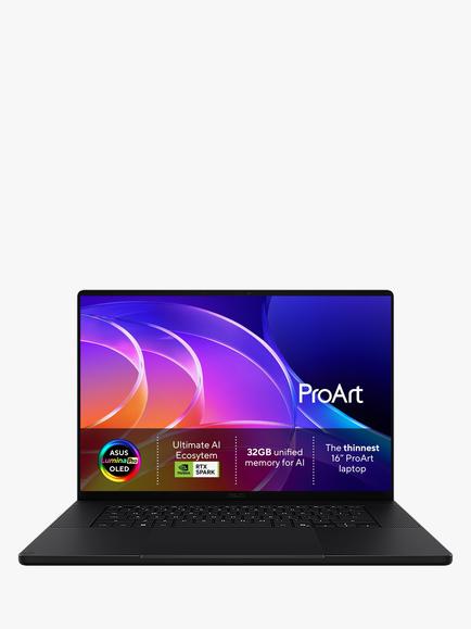 ASUS ProArt P16 Creator Laptop, NVIDIA RTX Spark, 32GB RAM, 1TB SSD, 16" OLED Touchscreen, Black, Black