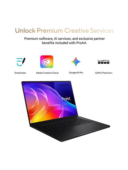 ASUS ProArt P16 Creator Laptop, NVIDIA RTX Spark, 32GB RAM, 1TB SSD, 16" OLED Touchscreen, Black - view 2, Black