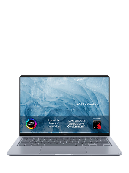 ASUS ZenBook 14 Laptop Copilot+ PC, Snapdragon X X1 Processor, 16GB RAM, 256GB SSD, 14” WUXGA OLED, Blue, Blue