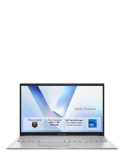 ASUS Vivobook 15 X1504 Laptop, Intel Core 5 Processor, 8GB RAM, 256GB SSD, 15.6” Full HD, Silver, Silver