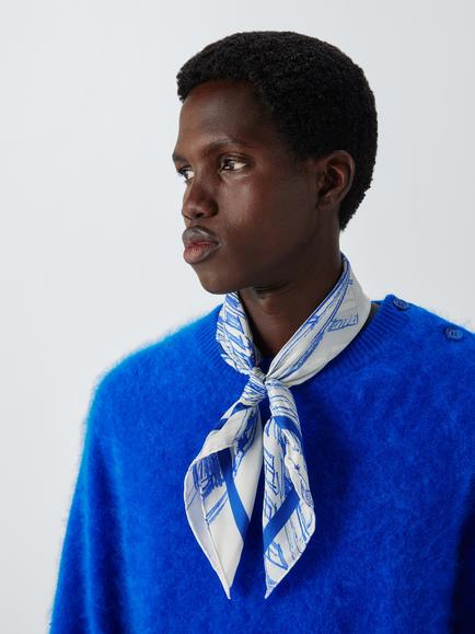 John Lewis x clothsurgeon Signature Silk Scarf, Blue