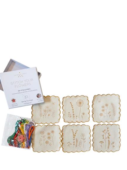 Chasing Threads Floral Tea Cocktail Napkins Kit, Multi