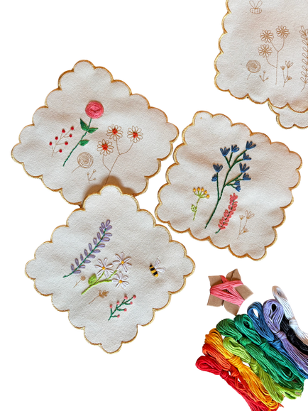 Chasing Threads Floral Tea Cocktail Napkins Kit - view 2, Multi