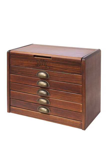 DMC Vintage Chest with 500 Embroidery Thread Skeins, Brown