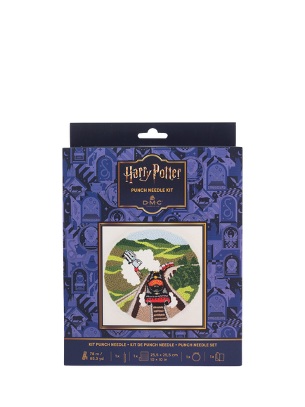 DMC Harry Potter Ford Anglia and Hogwarts Express Punch Needle Kit, Multi