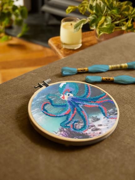 DMC Octopus Cross Stitch Kit - view 2, Multi