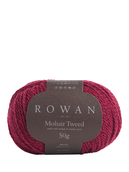 Rowan Mohair Tweed DK Knitting Yarn, 50g, Berry