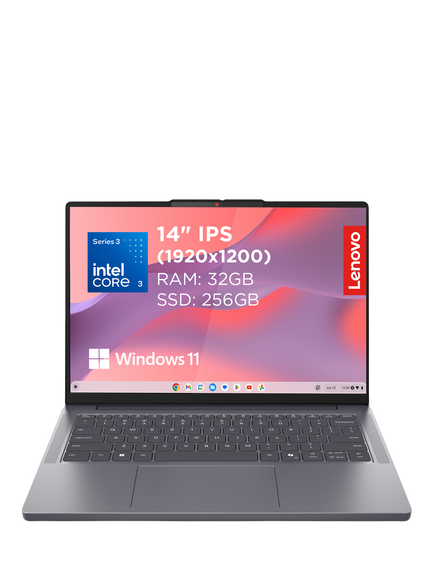 Lenovo IdeaPad Slim 3 Laptop, Intel Core 3 Processor, 8GB RAM, 256GB SSD, 14" WUXGA, Luna Grey, Luna Grey