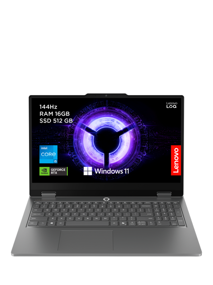 Lenovo LOQ Essential 15IRX11 Gaming Laptop, Intel Core i7 Processor, 16GB RAM, 512GB SSD, RTX 5050, 15.6” Full HD, Luna Grey, Luna Grey