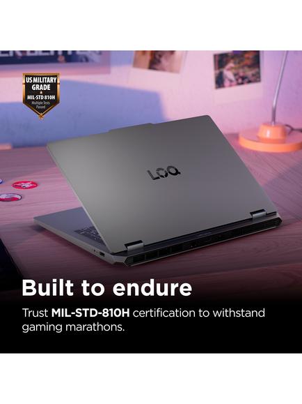 Lenovo LOQ Essential 15IRX11 Gaming Laptop, Intel Core i7 Processor, 16GB RAM, 512GB SSD, RTX 5050, 15.6” Full HD, Luna Grey - view 2, Luna Grey