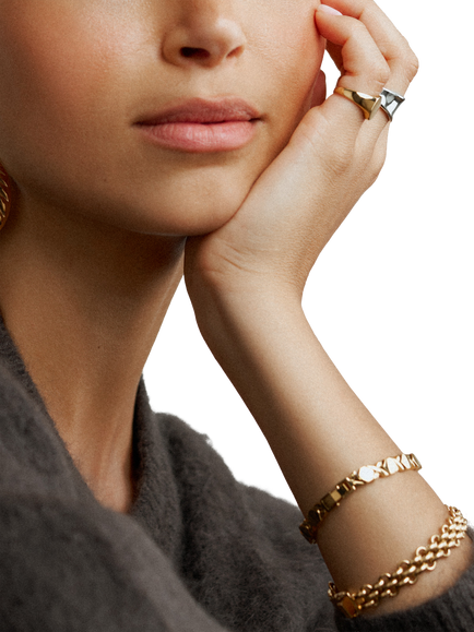 Orelia Waterproof LUXE Watch Chain Bracelet, Pale Gold - view 2, Pale Gold