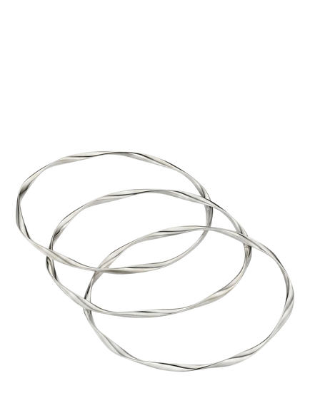 Orelia Ribbon Interlocking Bangles, Silver, Silver