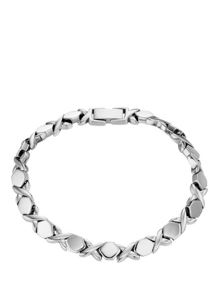 Orelia Waterproof LUXE Cross Tennis Bracelet, Silver, Silver