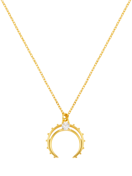 Orelia Desert Moon Horseshoe Necklace, Gold, Pale Gold