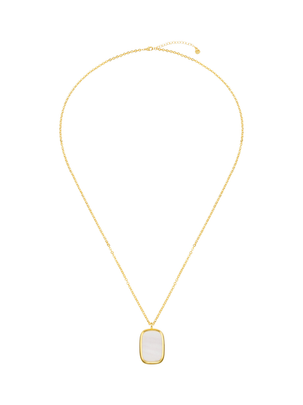 Orelia Statement Enamel Pendant Necklace - view 2, White/Gold