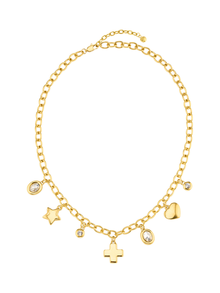 Orelia Waterproof LUXE Mixed Crystal Charm Necklace, Crystal - view 2, Crystal