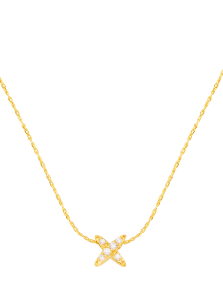 Orelia Fine Pavé Crystal Cross Collar 18ct Gold Plated Necklace, Crystal