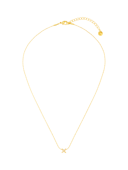 Orelia Fine Pavé Crystal Cross Collar 18ct Gold Plated Necklace - view 2, Crystal