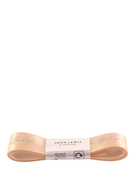 John Lewis Hello Baby Satin Ribbon, Natural, W25mm x L5m, Natural