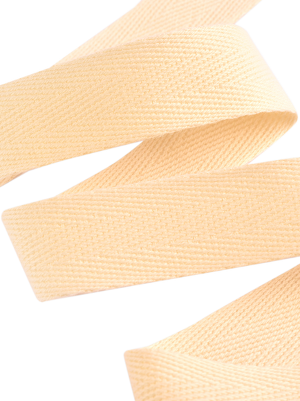 John Lewis Herringbone Cotton Ribbon, Natural, W25mm x L3m - view 2, Natural