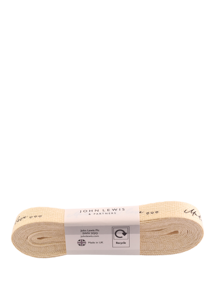 John Lewis Made with Love Herringbone Cotton Ribbon, Natural, W15mm x L5m, Natural