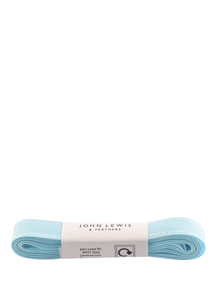 John Lewis Grosgrain Stitched Edge Ribbon L3m x W16mm, Blue