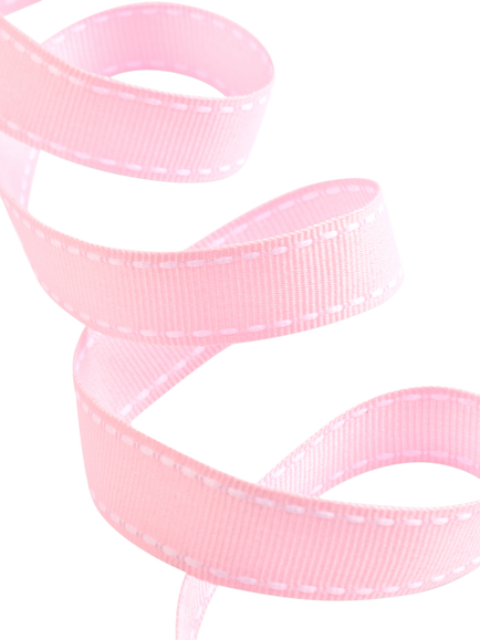 John Lewis Grosgrain Stitched Edge Ribbon L3m x W16mm - view 2, Pink