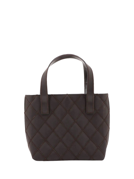 Pre-loved CHANEL Vintage 2003 Wild-Stitch Leather-Quilted Tote Bag, Brown - view 2, Brown
