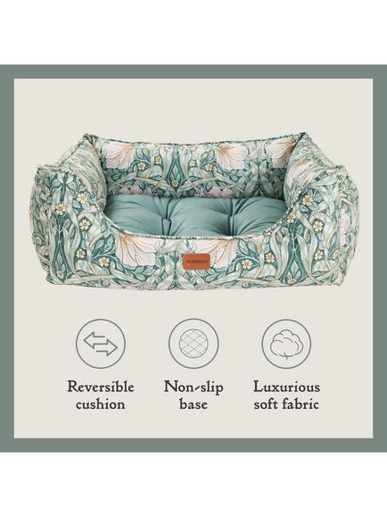 Morris & Co Pimpernel Print Square Pet Bed - view 2, Green