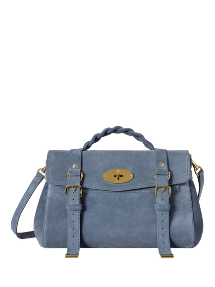 Mulberry Alexa Suede Satchel, Foggy Grey, Foggy Grey