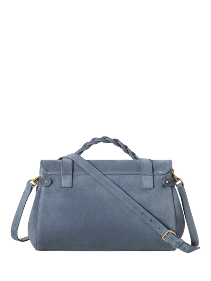 Mulberry Alexa Suede Satchel, Foggy Grey - view 2, Foggy Grey