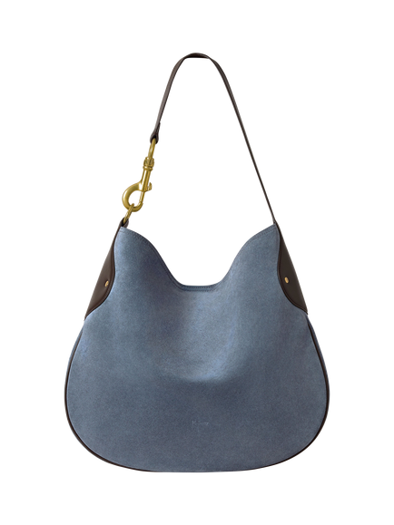 Mulberry Hackney Suede Shoulder Bag, Foggy Grey, Foggy Grey