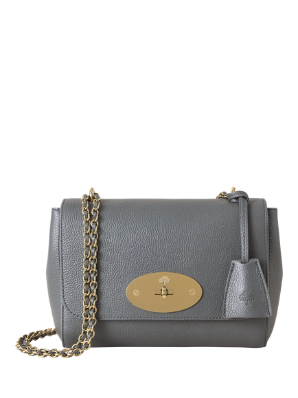 Mulberry Lily Classic Grain Leather Shoulder Bag, Foggy Grey