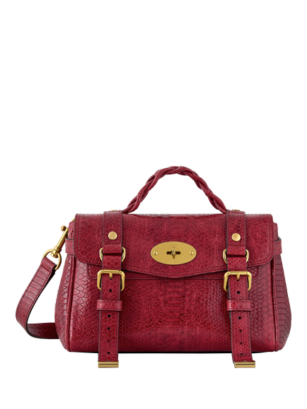 Mulberry Mini Alexa Satchel Bag, Apple Red, Apple Red