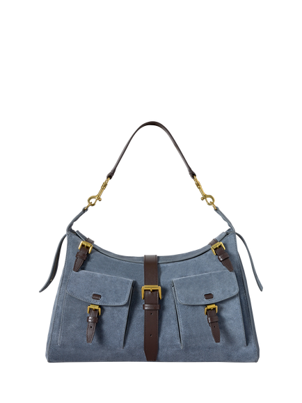 Mulberry Roxanne Suede Shoulder Bag, Foggy Grey, Foggy Grey