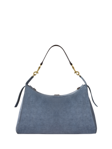 Mulberry Roxanne Suede Shoulder Bag, Foggy Grey - view 2, Foggy Grey