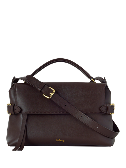 Mulberry Small Stevie Top Handle Crossbody Bag, Ebony - view 2, Ebony
