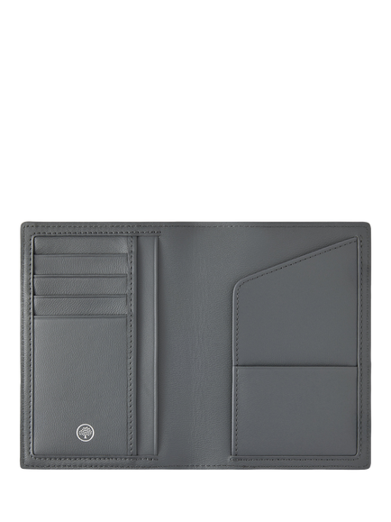 Mulberry Leather Passport Cover, Foggy Grey - view 2, Foggy Grey