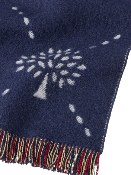 Mulberry Reversible Diamond Tree Jacquard Scarf, Night Sky/Eggshell - view 2, Night Sky/Eggshell