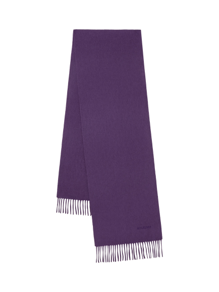 Mulberry Small Solid Pure Merino Wool Scarf, Amethyst, Amethyst