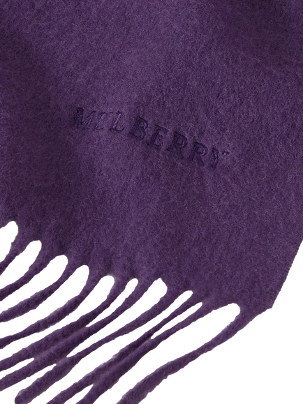 Mulberry Small Solid Pure Merino Wool Scarf, Amethyst - view 2, Amethyst